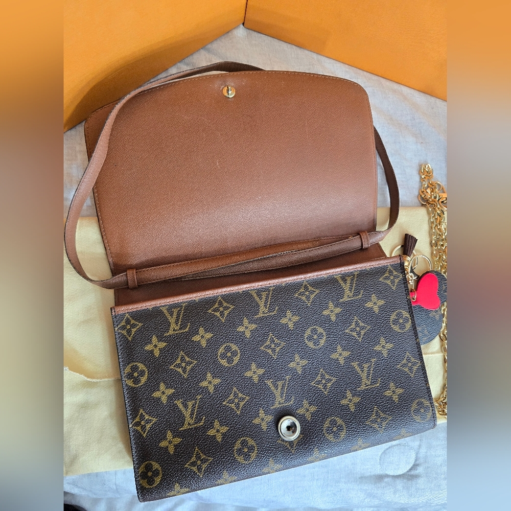 LOUIS VUITTON Monogram Bordeaux 24 Brown Shoulder Vintage Bag for Women's - Picture 8 of 17